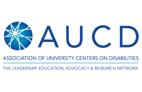 AUCD logo - Association of University Centers on Disabilities. The leadership, education, advocacy, and research network.