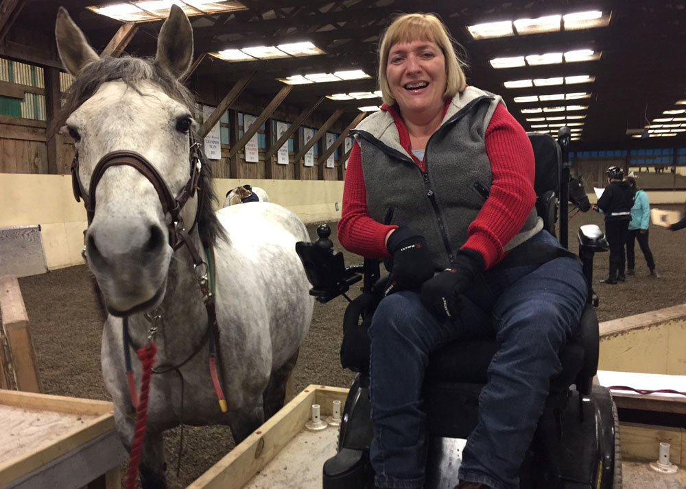Kathy Bates Next To Her Horse