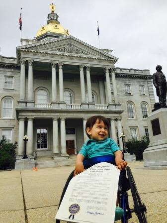 Picture of Bohdi with Governor's proclamation