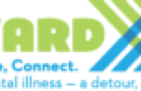 Onward NH logo in lime green and light blue
