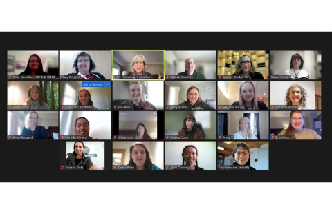 A Zoom meeting screenshot featuring NH-ME LEND at the Disability Policy Seminar.