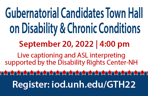 Gubernatorial Candidates Town Hall on Disability & Chronic Conditions on Tuesday, September 20th 