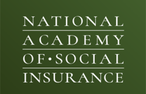 The National Academy of Social Insurance logo -- white text on a dark green background