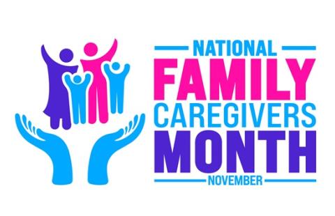 Graphic saying National Family Caregivers Month in November 