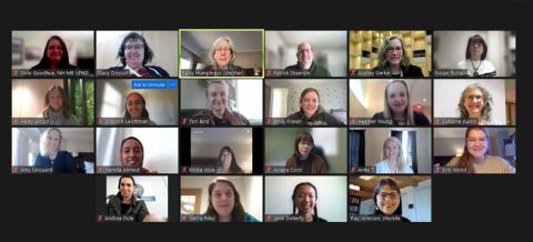 A Zoom meeting screenshot featuring NH-ME LEND at the Disability Policy Seminar.