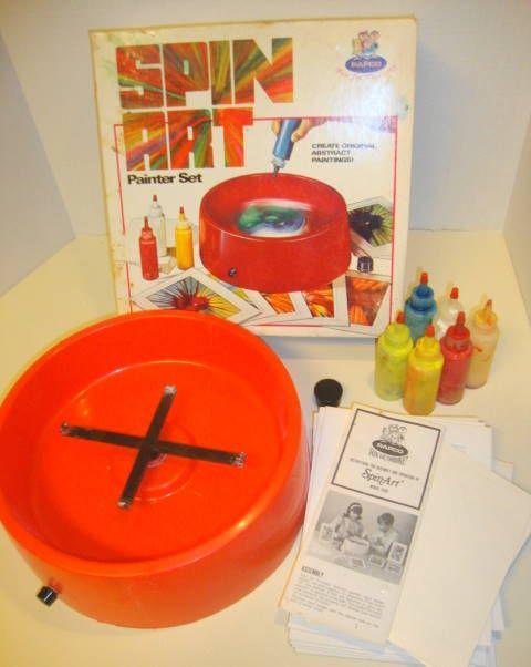 Vintage Spin Art Machine with box and paints