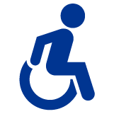 icon of a person moving in a wheelchair