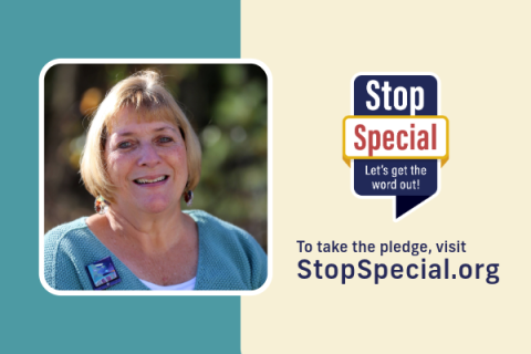 IOD blogger Kathy Bates supports the Stop Special campaign. To take the pledge, visit StopSpecial.org